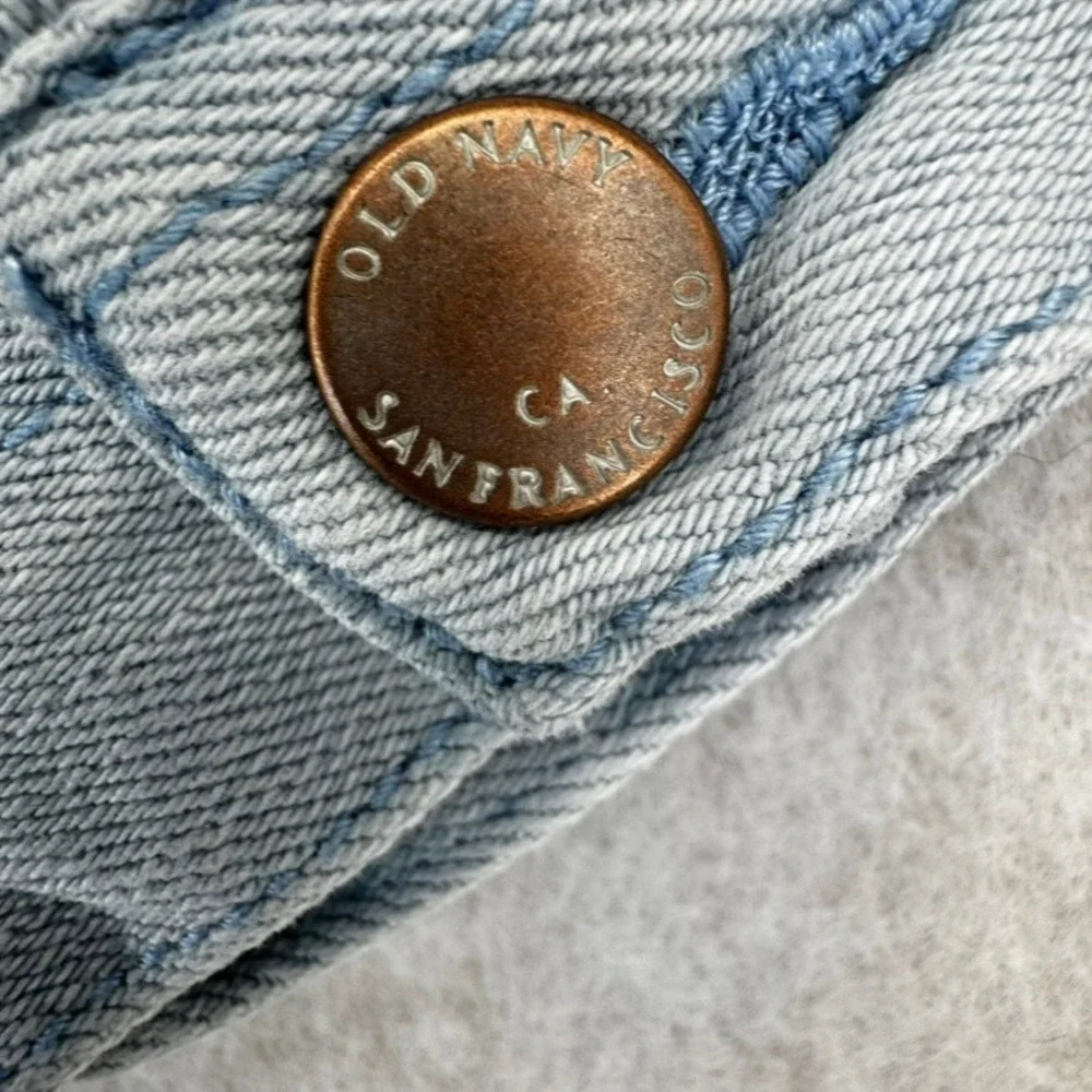 Old Navy Baby Light Wash Collarless Denim Jean Jacket 3-6 Months Snap Front